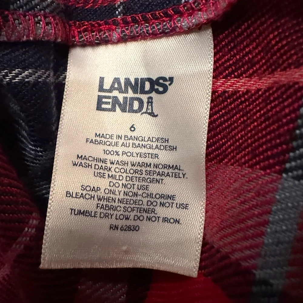 Lands End Girls Flannel Nightgown Pajama